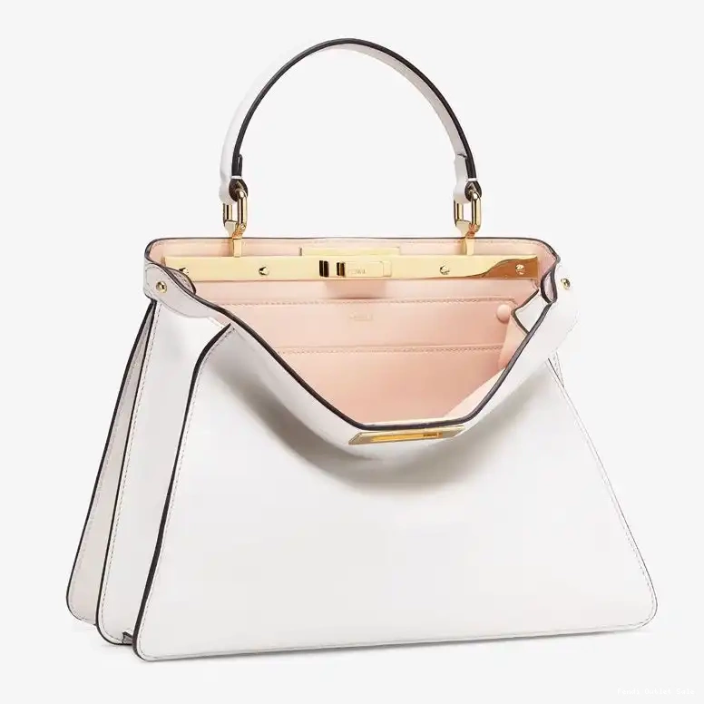 Medium Laether Fendi In Bag Peekaboo White ISeeU Nappa 0430
